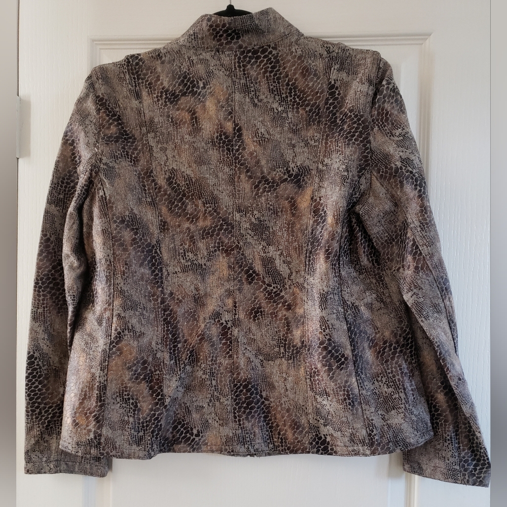 Elementz Petite L Snakeskin/Python Print Zip Up J… - image 2